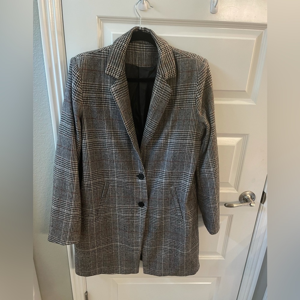 PLAID BLAZER COAT